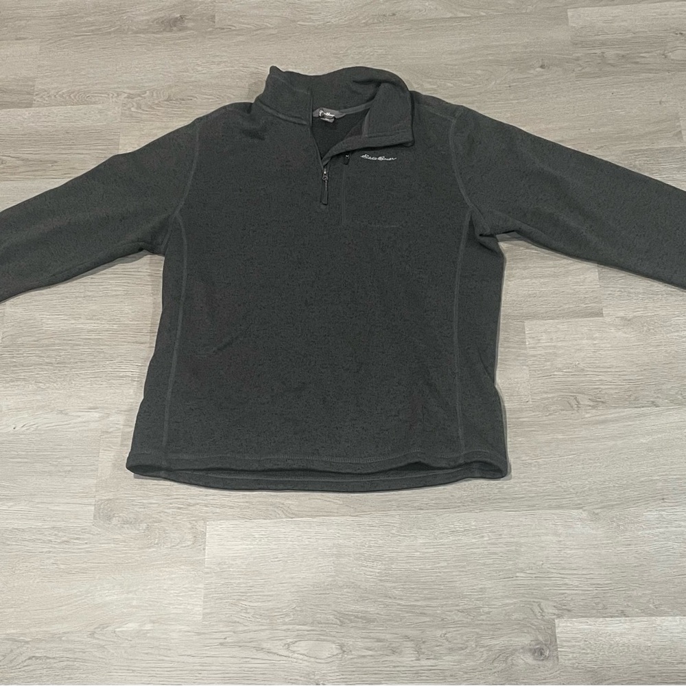 Eddie Bauer Gray Mock Neck Sweater Sized Large